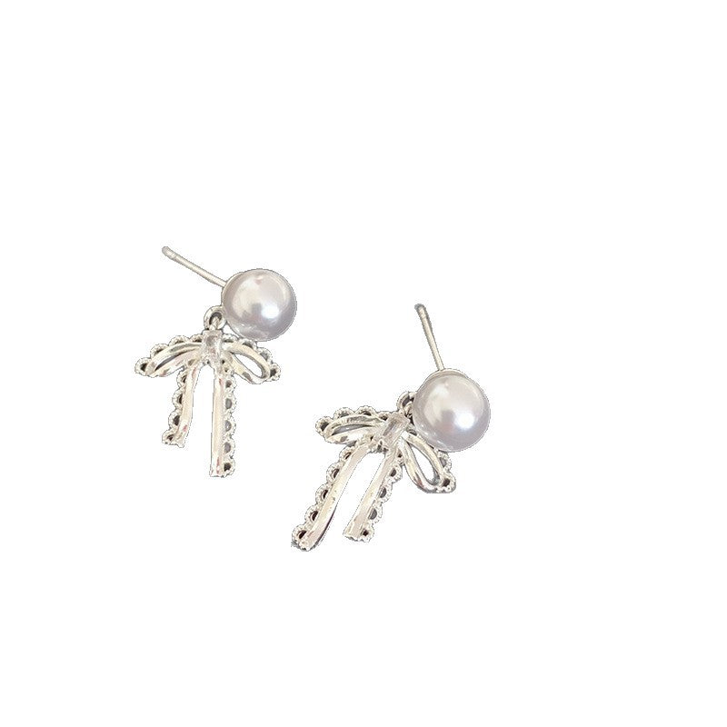 Women's Exquisite Versatile Lace Bow Pearl For Niche Personality Rings