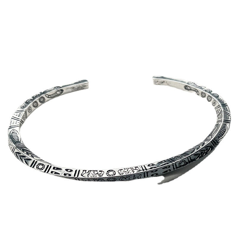 Bohemian Retro Totem Titanium Steel Artistic Design Bracelets