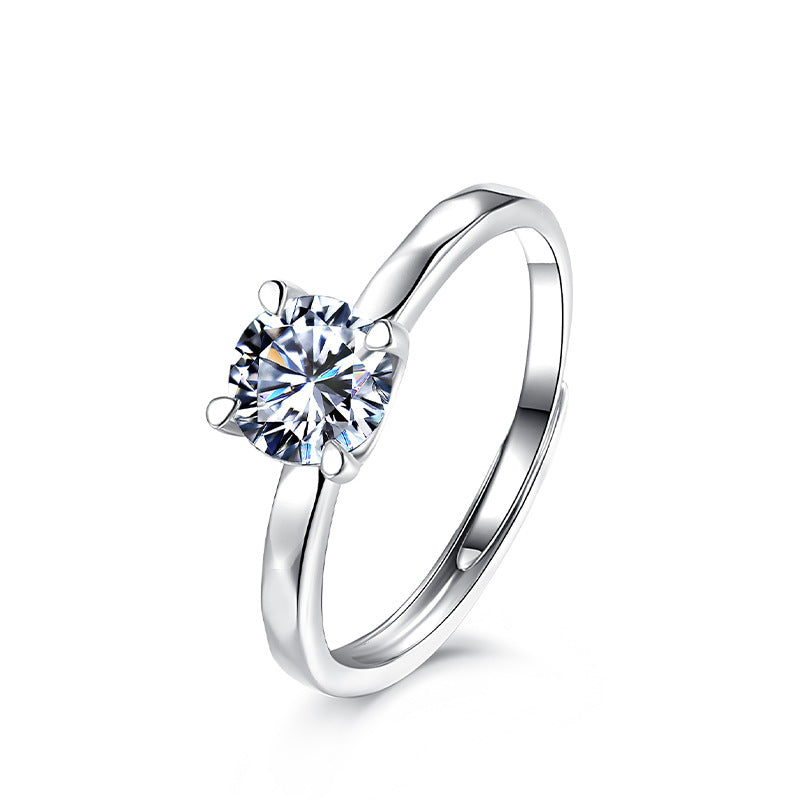 Women's Color Moissanite Niche Design Classic Sterling Rings