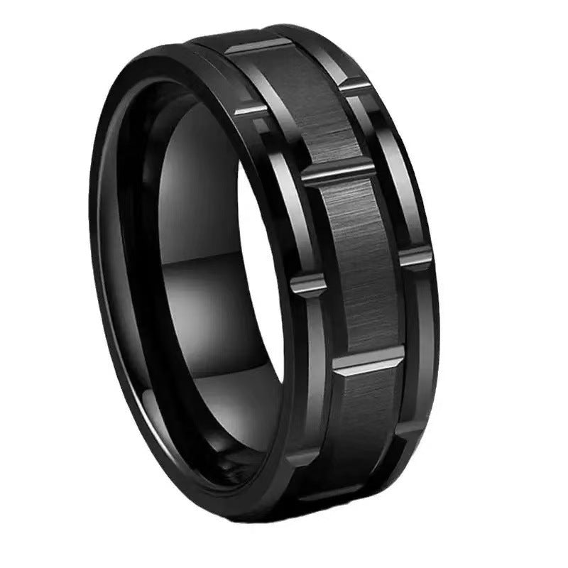 Men's Stainless Steel Black Gold Niche Titanium Rings