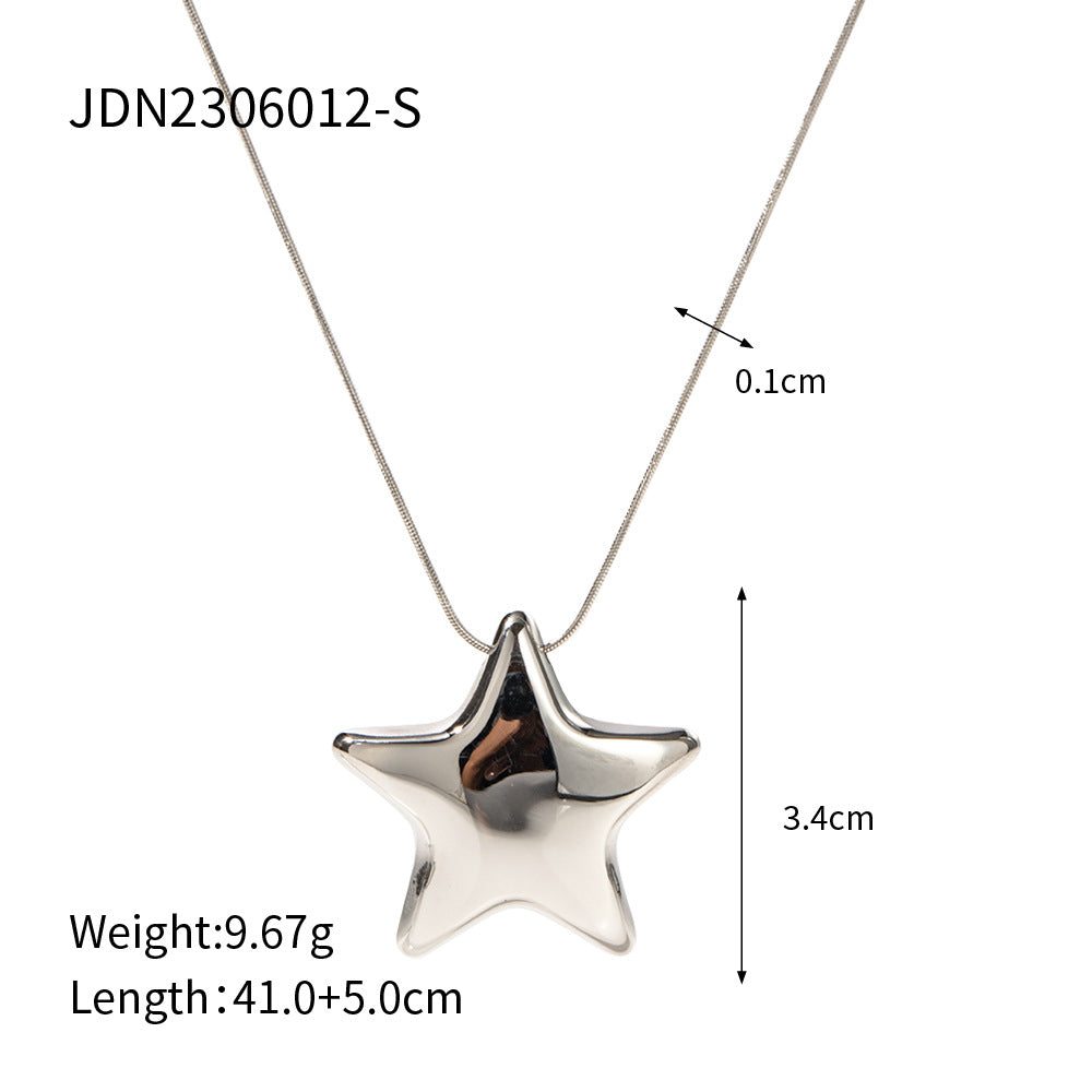 Women's Jewelry Stainless Steel Pentagram Full Titanium Necklaces