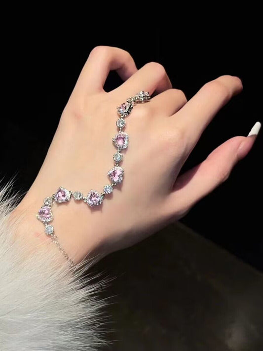 Luxury Fully Jeweled Loving Heart Female Bracelets