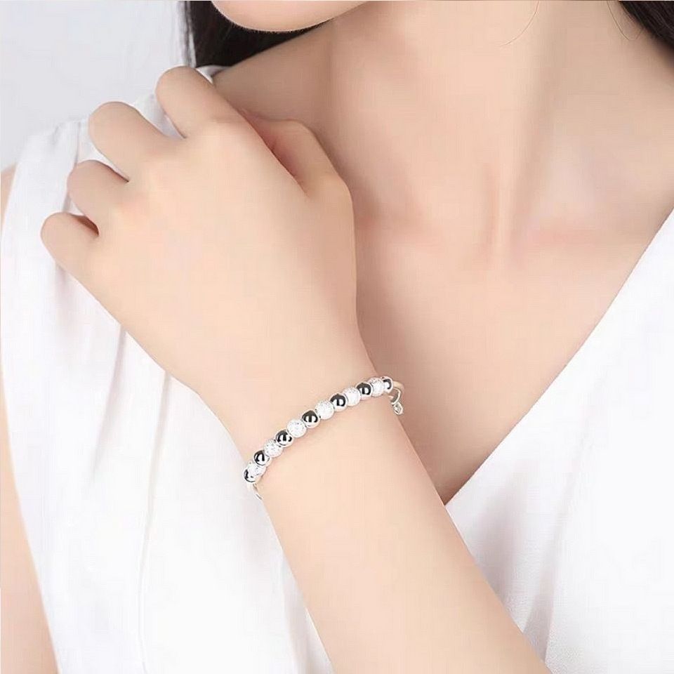 Women's Live Transfer Beads Sier-plated Fashion Light Bracelets