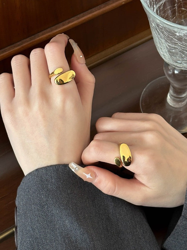 Steel Gold-plated Color Retaining Open Female Metal Niche Rings