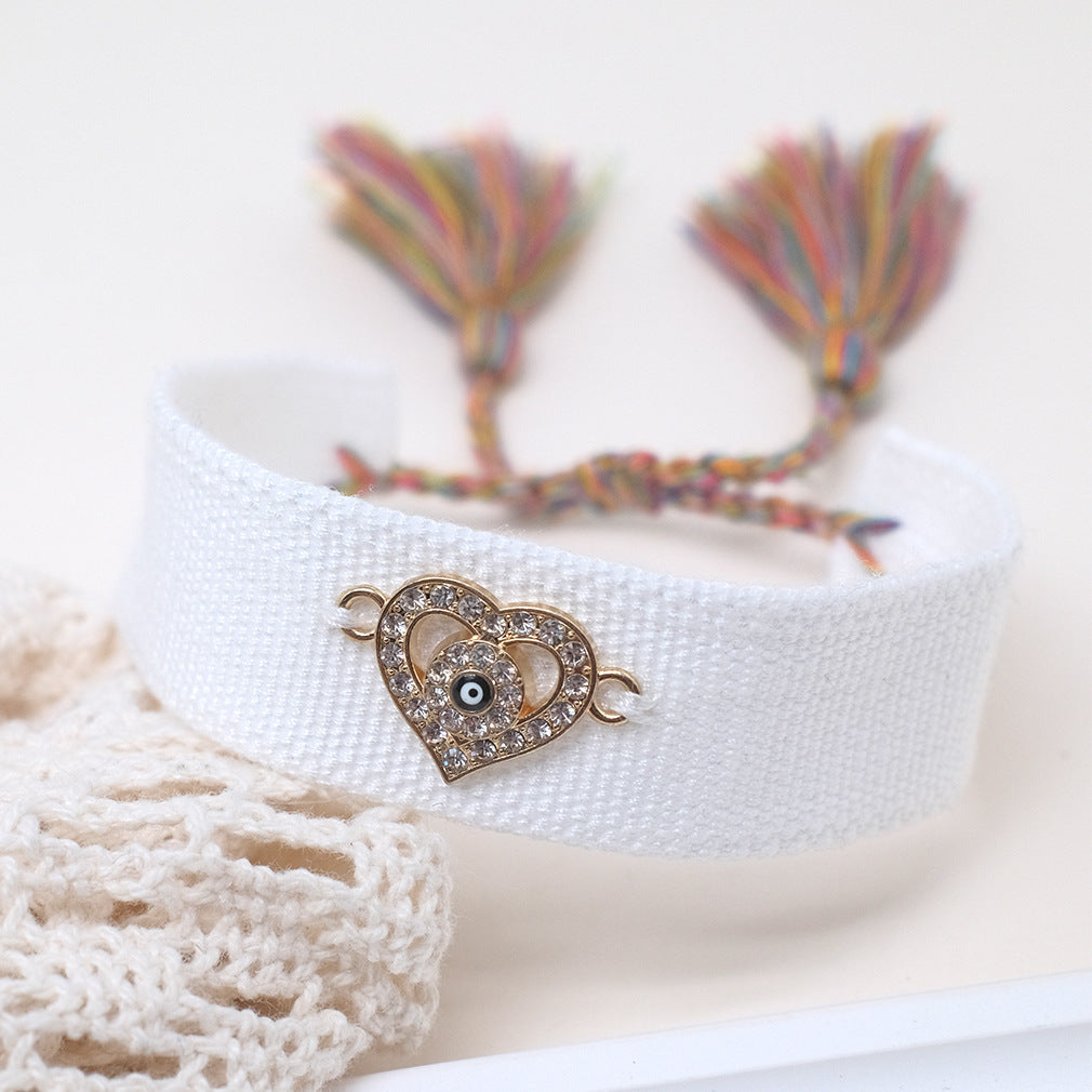 Ornament Hand-woven Wrist Strap Love Heart Bracelets