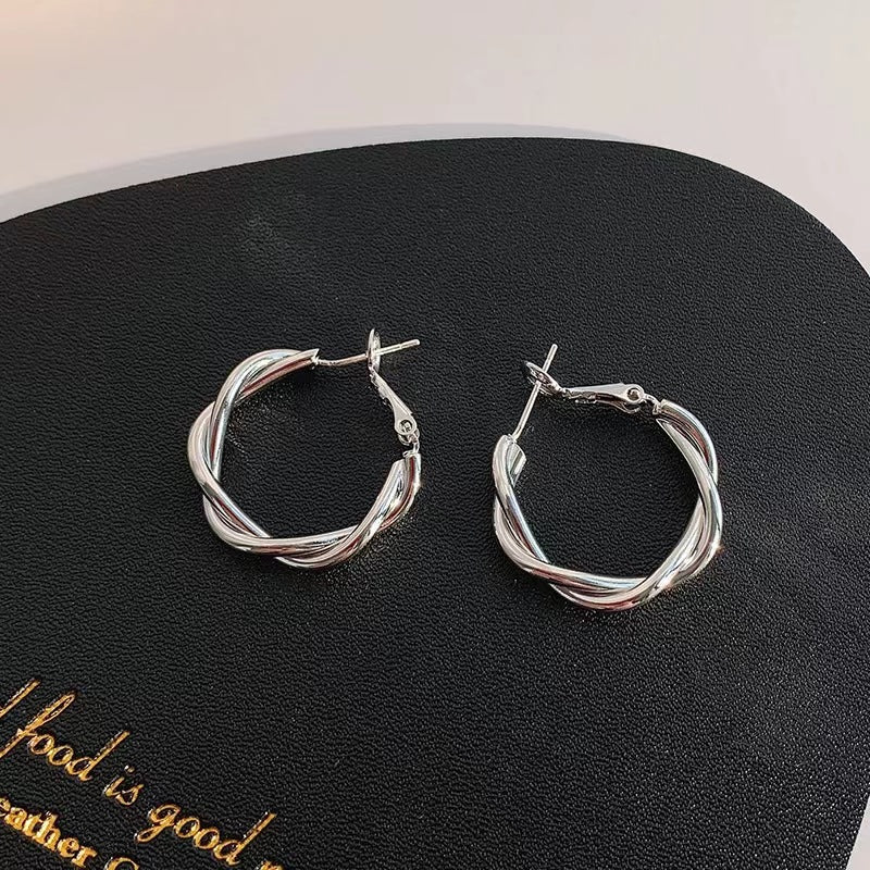Twist Circle Sier Pin Fresh Personalized Needle Rings