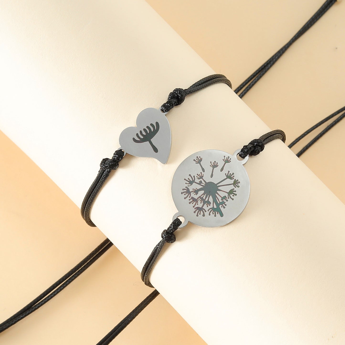 Stainless Steel Heart-shaped Dandelion Mother's Day Bracelets