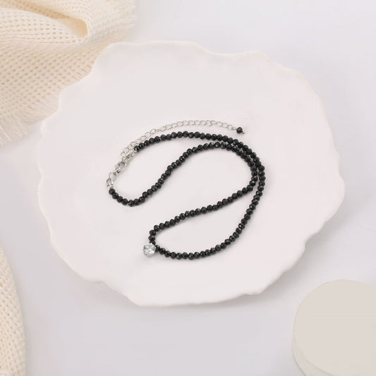 Women's Black Crystal Fashion High-grade Clavicle Chain Necklaces