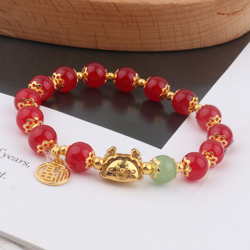 Imitation Agate Exquisite Iron Flower Fu Bracelets