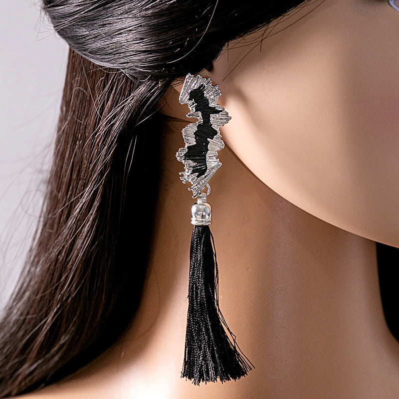 Women's Sier Needle Chinese Style Temperament Retro High Sense Earrings