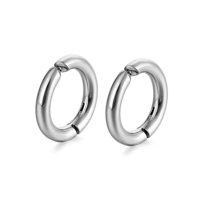 Women's & Men's Black Series Punk Titanium Steel Clips Ear Clip