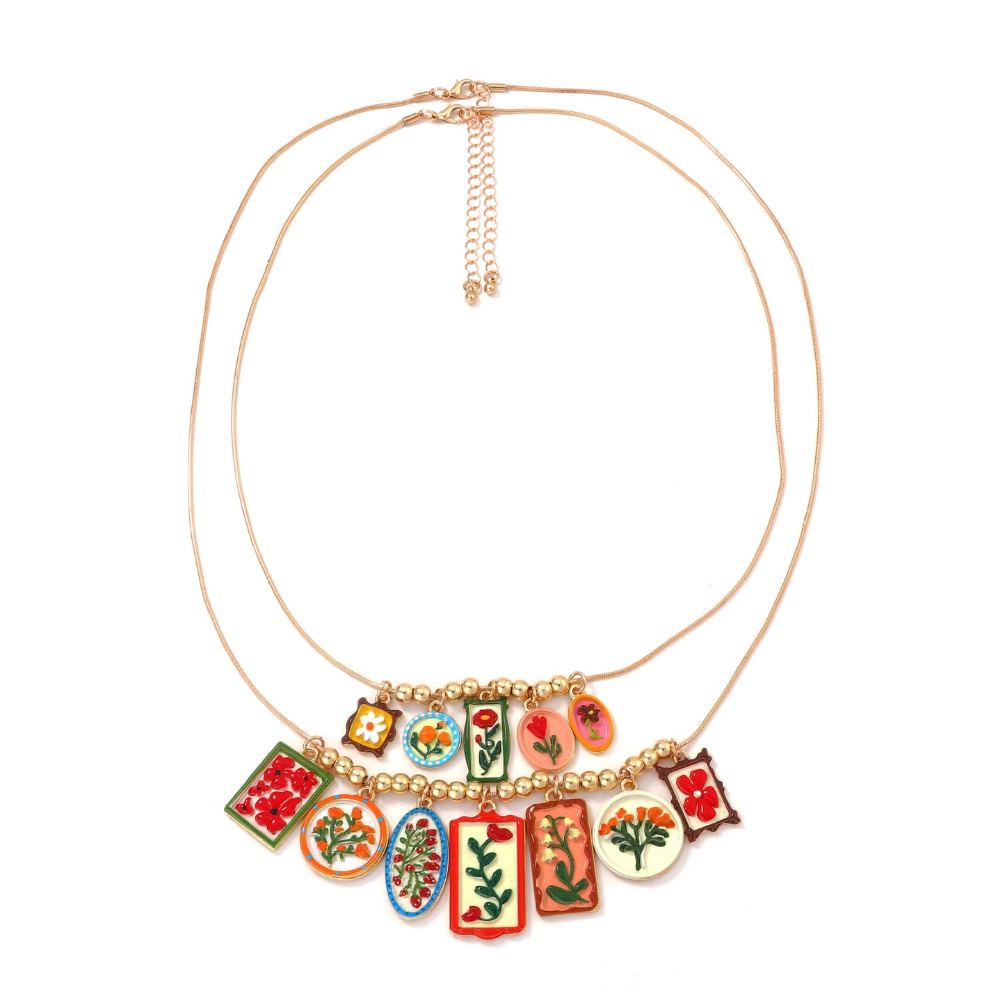 Minority Design Geometric Alloy Color Printed Necklace