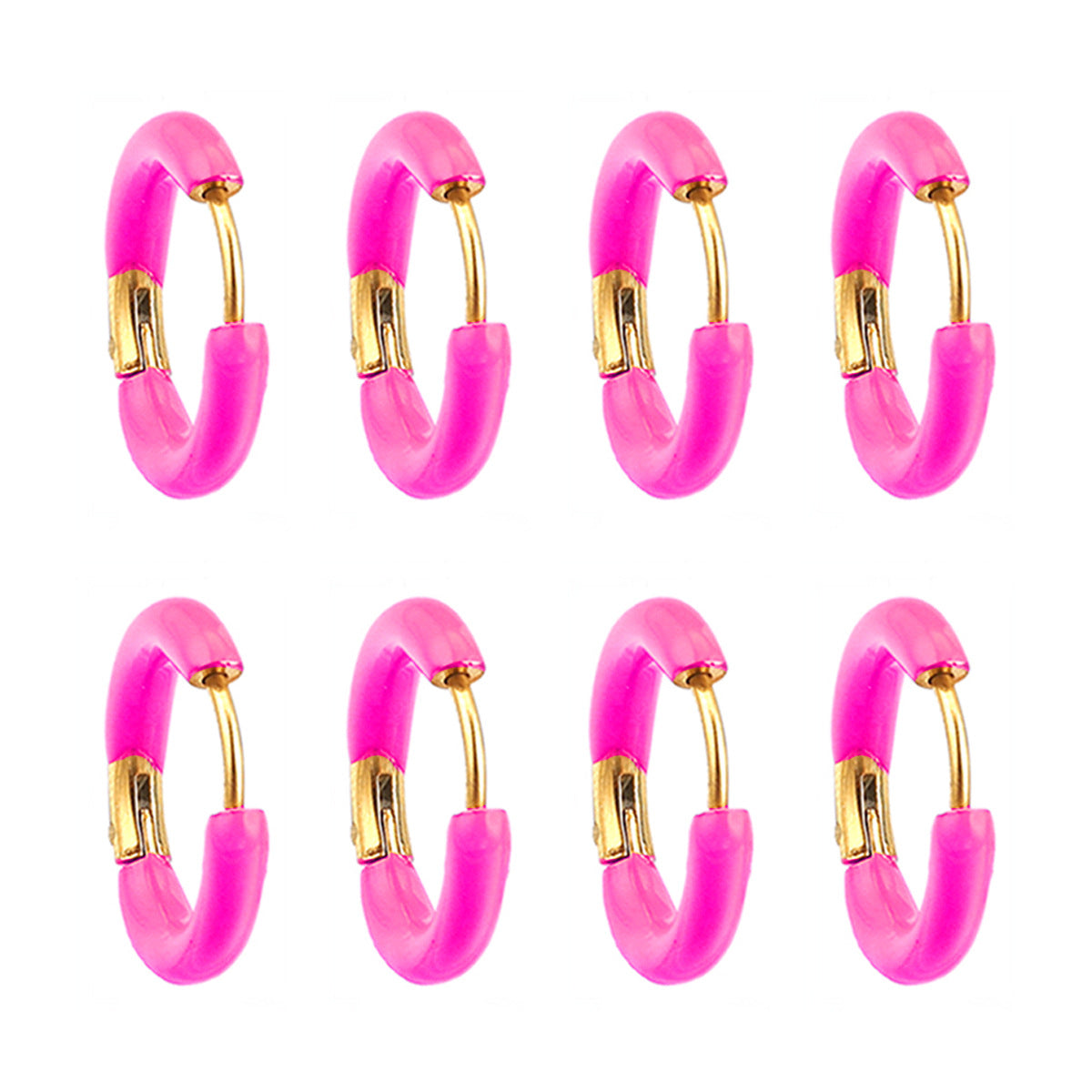 Enamel Color Handmade Oil Dripping Stainless Steel Clip Titanium Classic Ear Buckle