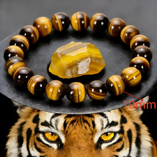 Men's Collection Grade Yellow Tiger's Eye Tiger Stone Wood Alexandrite Life Bracelet
