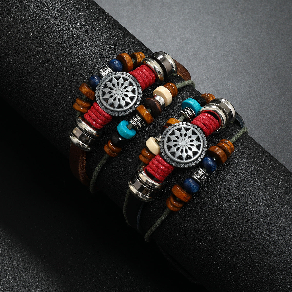 Rinderleder Mode Temperament Sonnenblumen handgefertigte Armbänder