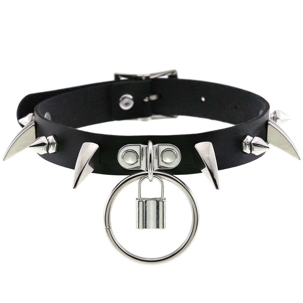 Leather Horn Rivet Collar Personality Hanging Necklaces