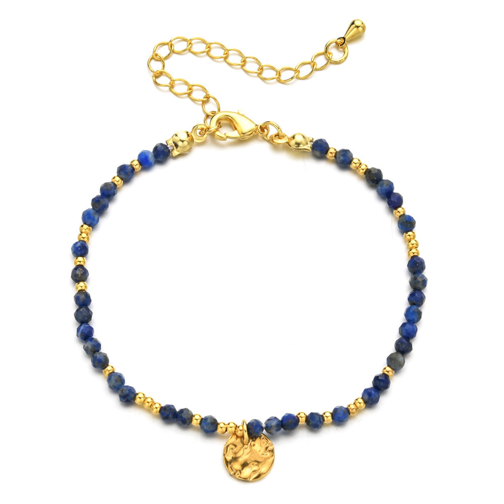 Natural Stone Beaded Ethnic Style Stainless Steel Bracelet