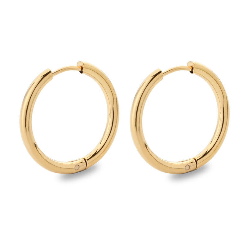 Titanium Steel Stainless Coil Trendy Arc Glossy Ear Buckle