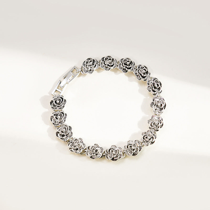 Affordable Luxury Style Metal Flower Design Bracelets