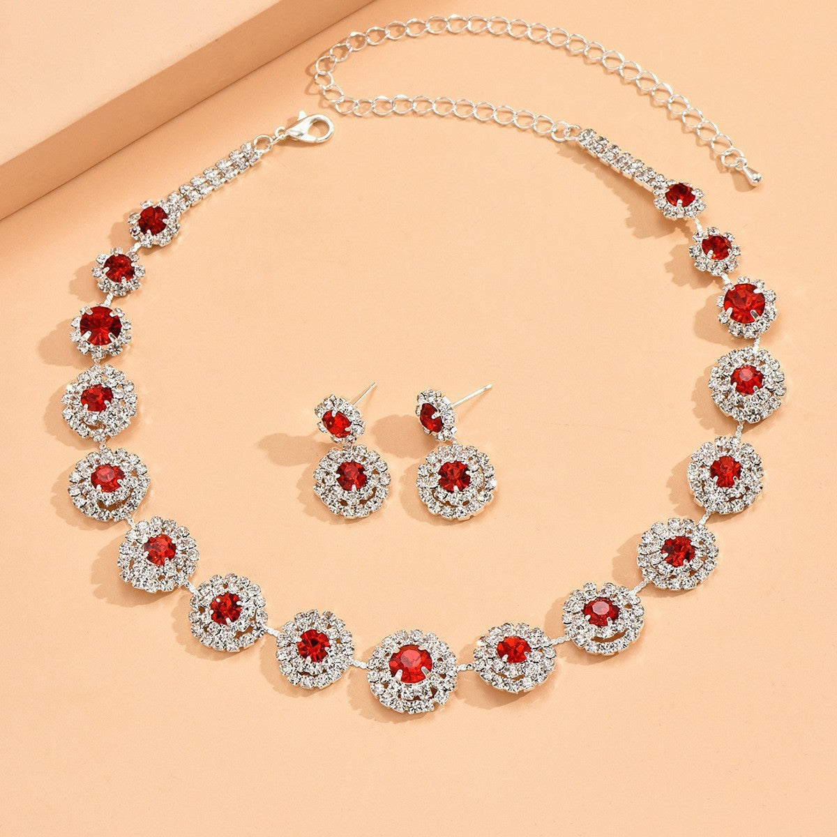 Women's Bridal Fashion Suit Elegant Round Rhinestone Necklace