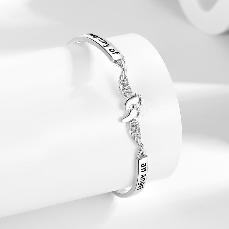 Lady's Angel Wings In Memory Of Bracelet