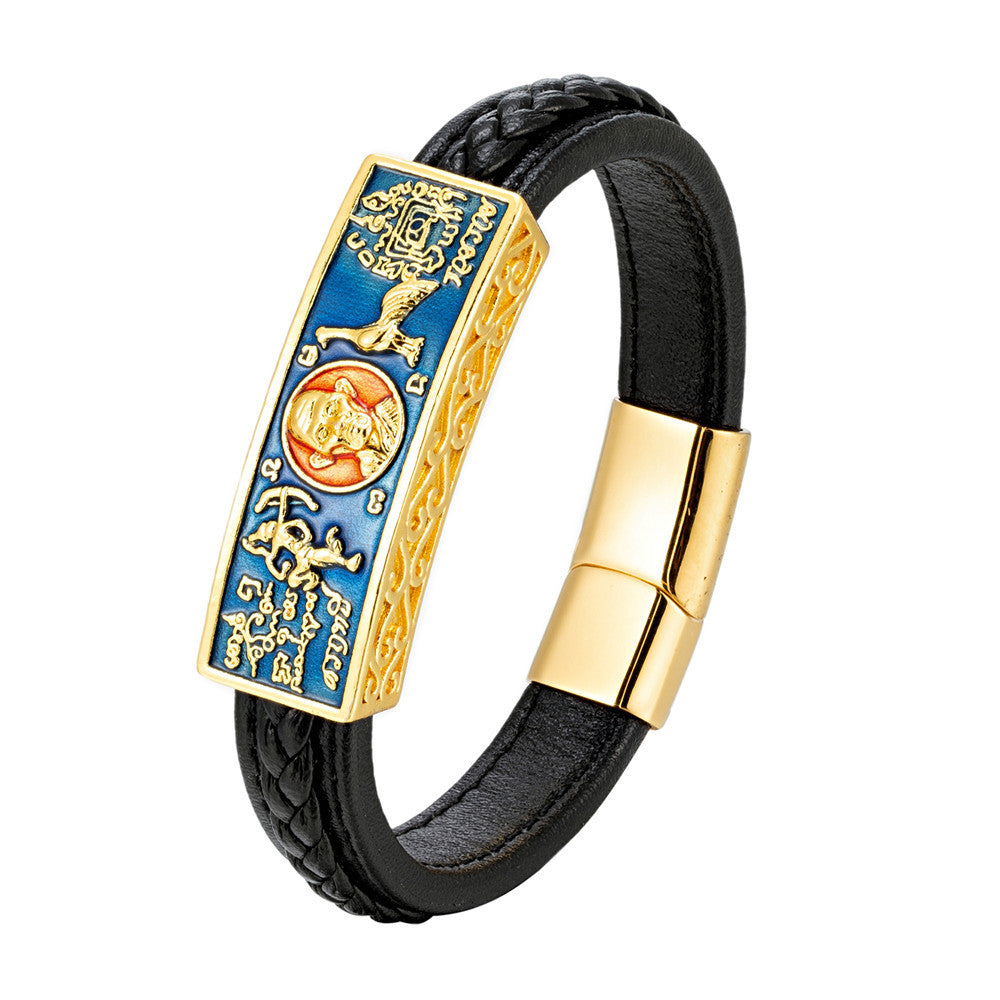 Amulettes thaïlandaises pour femmes et hommes, bracelets et bracelets religieux en acier inoxydable