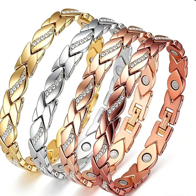 Women's Magnet Bronze Leaf Creative Magnetic Bracelets