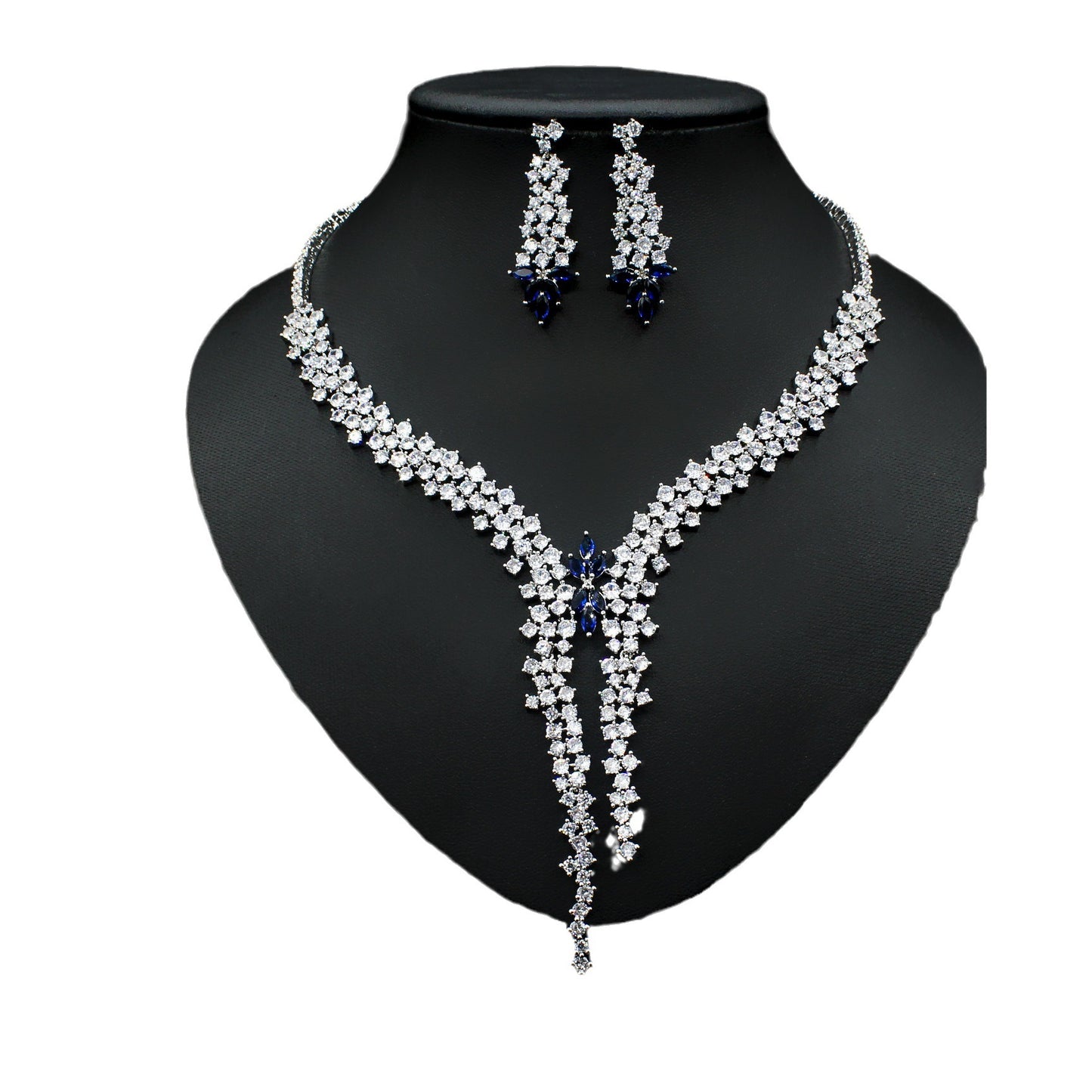 Sier Needle Fashion Exaggerated Inlaid Zircon Bridal Necklaces