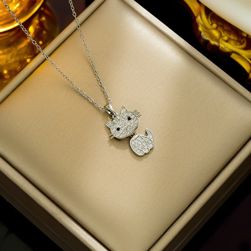 Design Light Luxury Full Diamond Electroplated Real Necklace