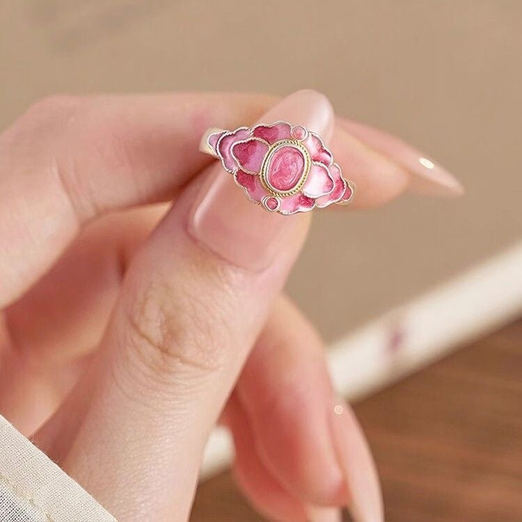 Color Su Ling Live Chinese Court Exquisite National Trendy Style Rings
