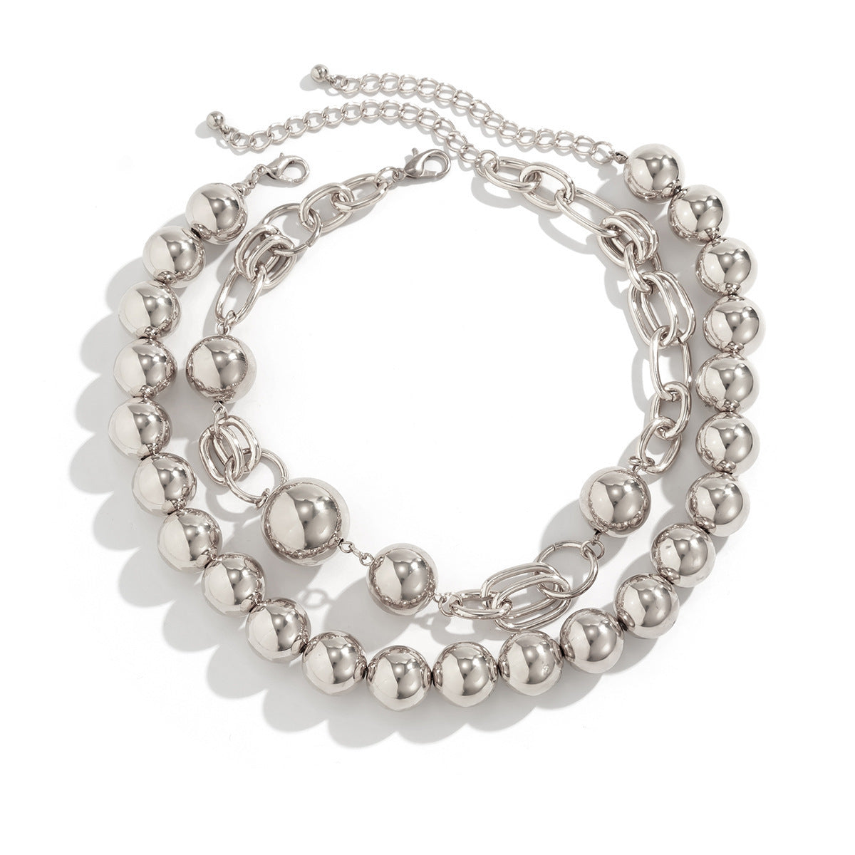 Women's Exaggerated Punk Round Beads String Of Personality Necklace