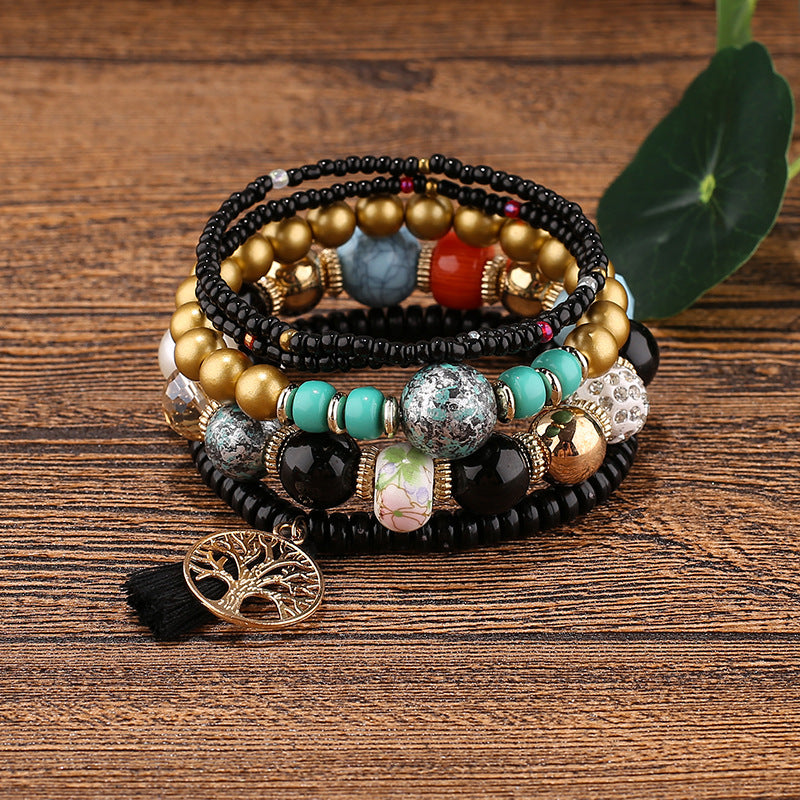 Bohemian Beaded Tassel Tree Of Life Bracelets