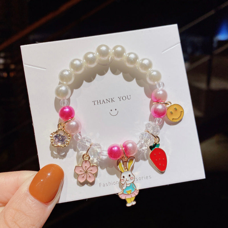 Children's Pearl Cartoon Cute Gradient Color Decoration Bracelets