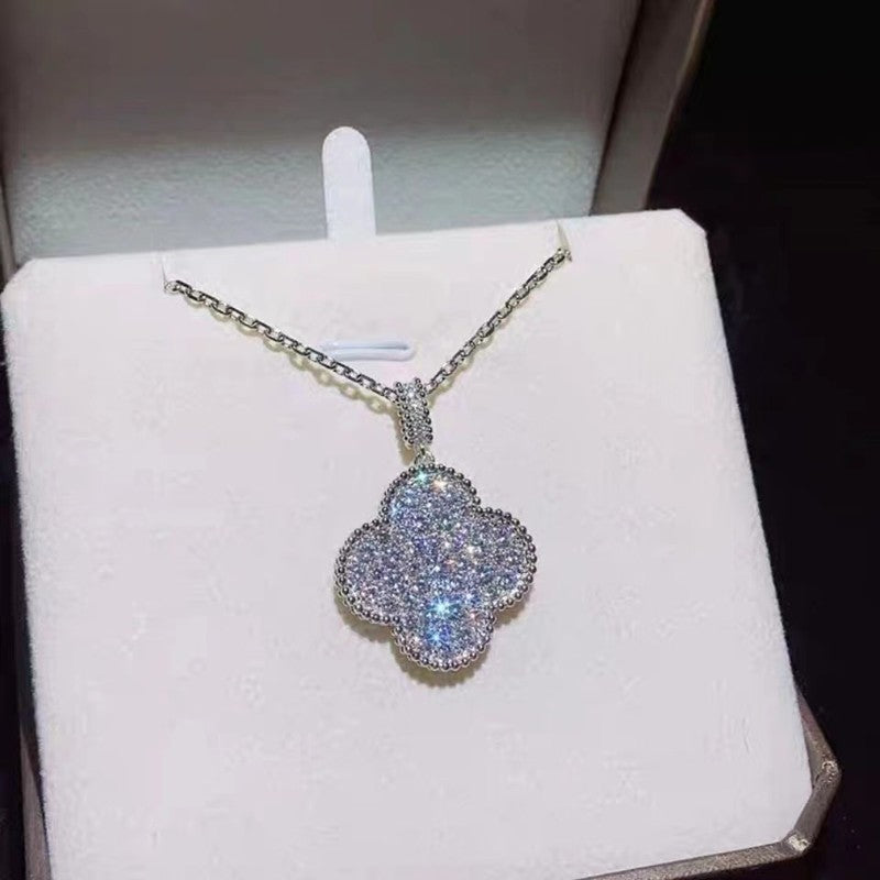 Women's Diamond Four-leaf Clover Classic Fashion Temperament Affordable Luxury Style Four Jewelry Set