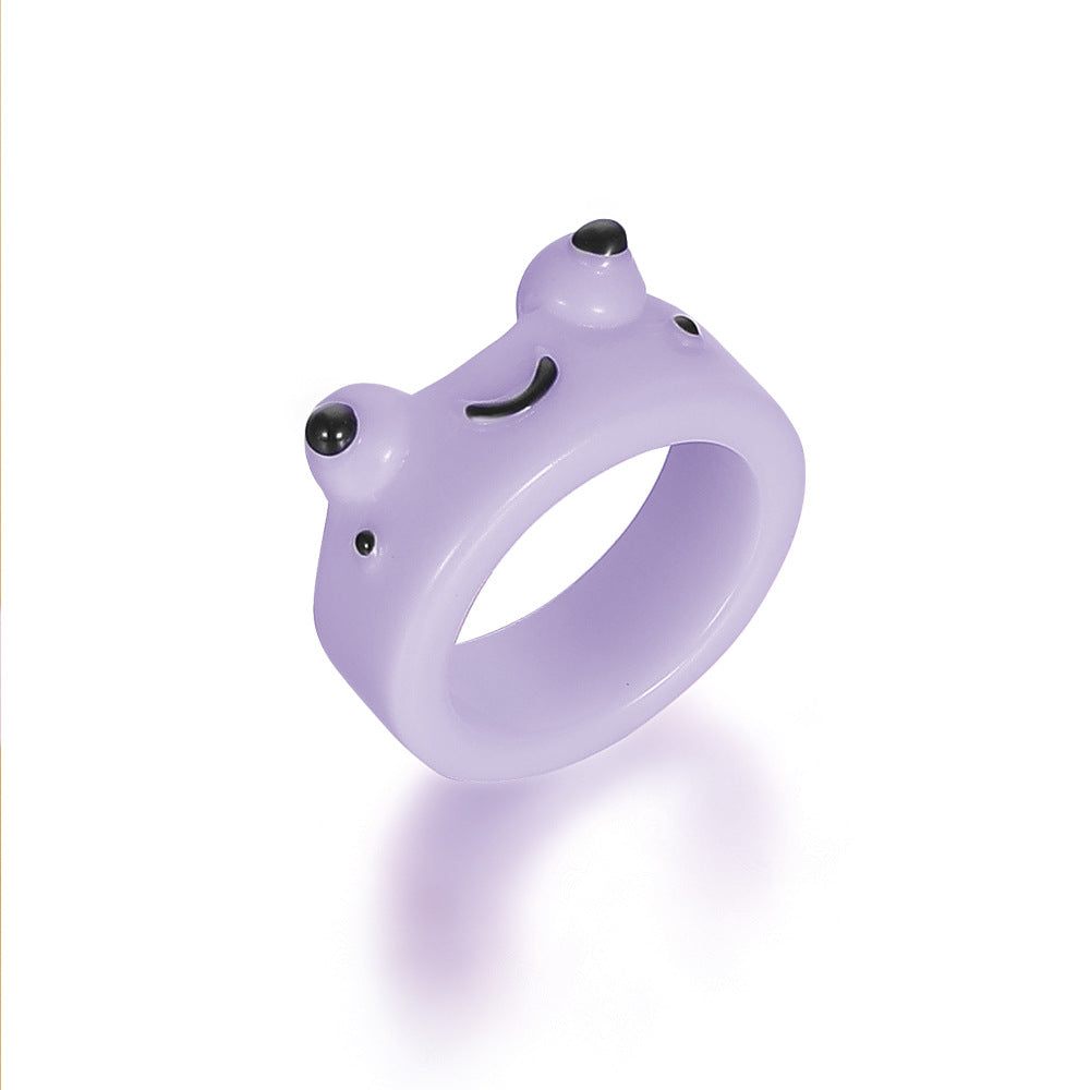 Cartoon Frog Fashion Cute Resin Index Rings