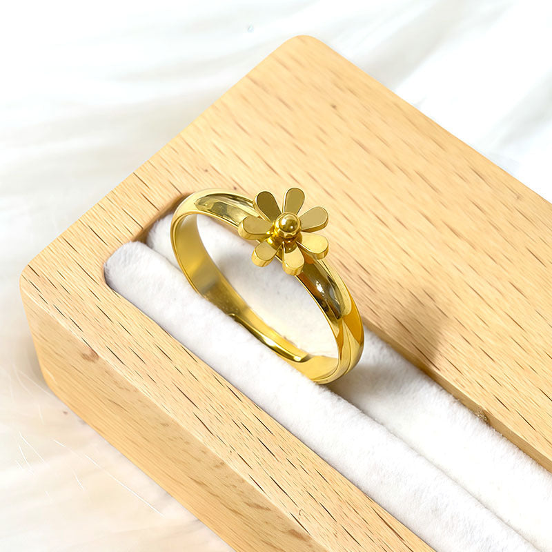 Personality Trendy Simple All Match Index Finger Sweet Little Daisy Ring