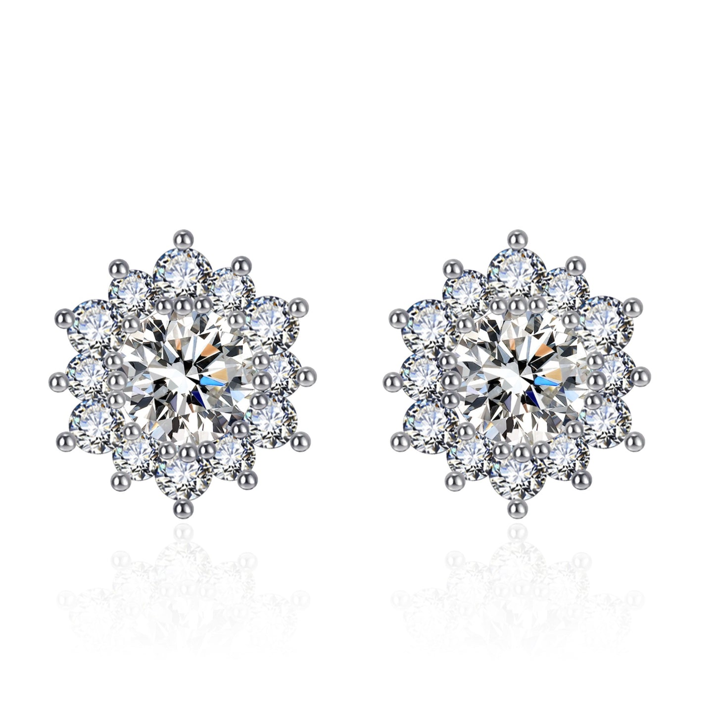 Women's Broadcast Zircon Sunflower High-grade Full Diamond Earrings