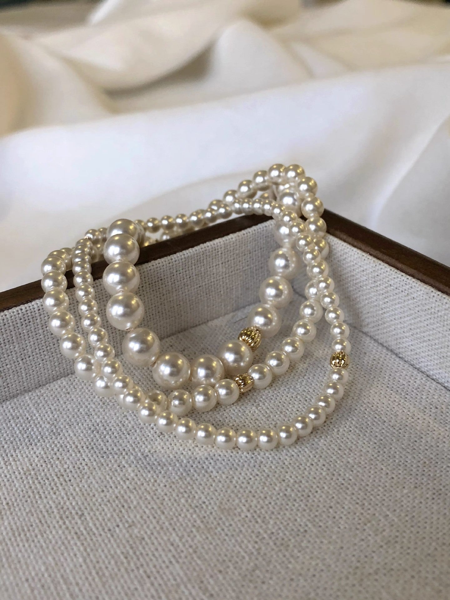 Small Golden Beads Pearl Perfect Circle Exquisite Bracelets