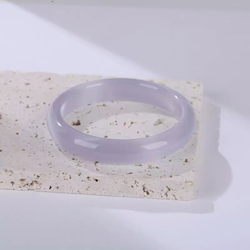 Eye White Moonlight Grapefruit Pink Crystal Chalcedony Flat Bracelets
