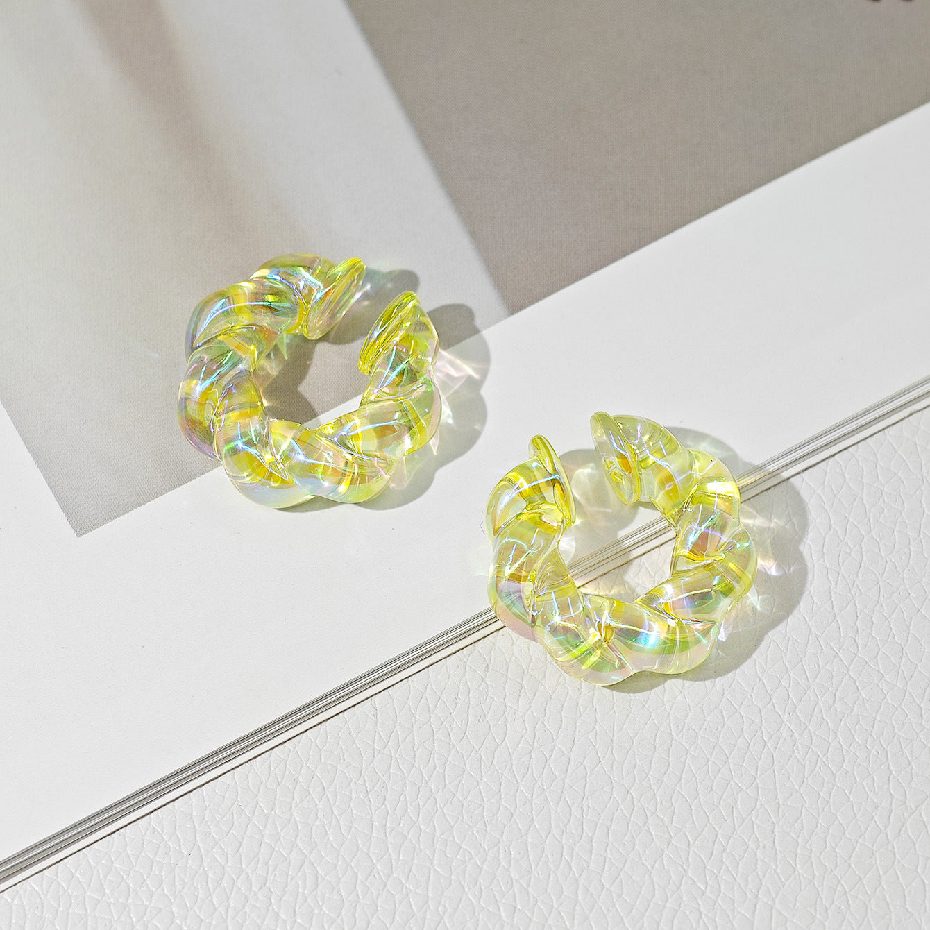 Acrylic Candy Color Matte Simple Design Ear Clip