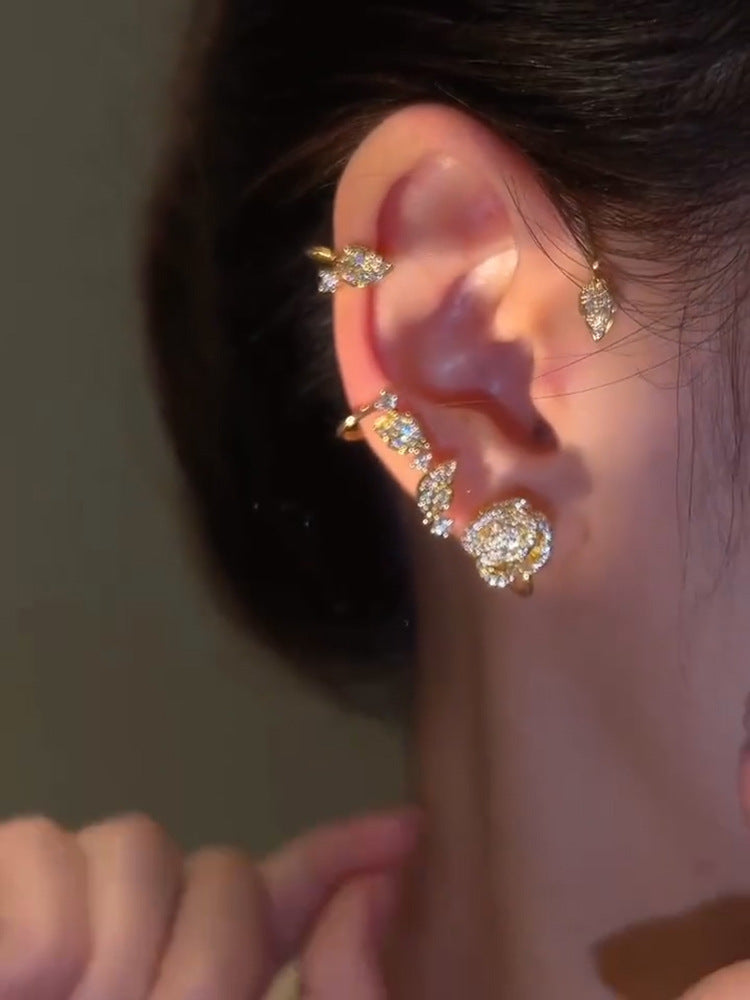 High-grade Sweet Asymmetry Tassel Ear Clip Versatile Rings