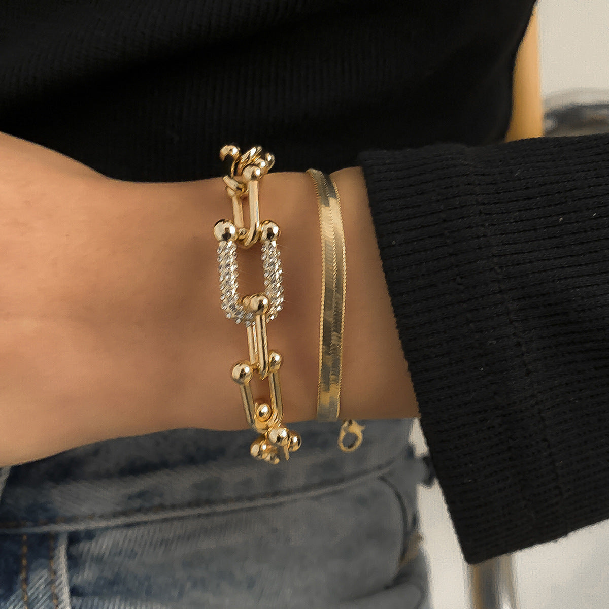 Ornaments Hip Hop Metal Chain Like Bracelets