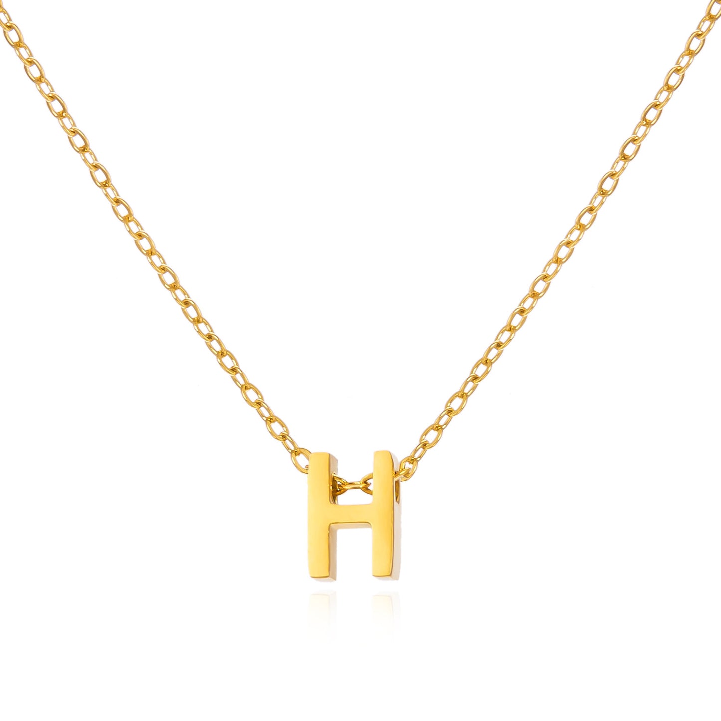 Letter Personalized Simple Stainless Steel Clavicle Pendants