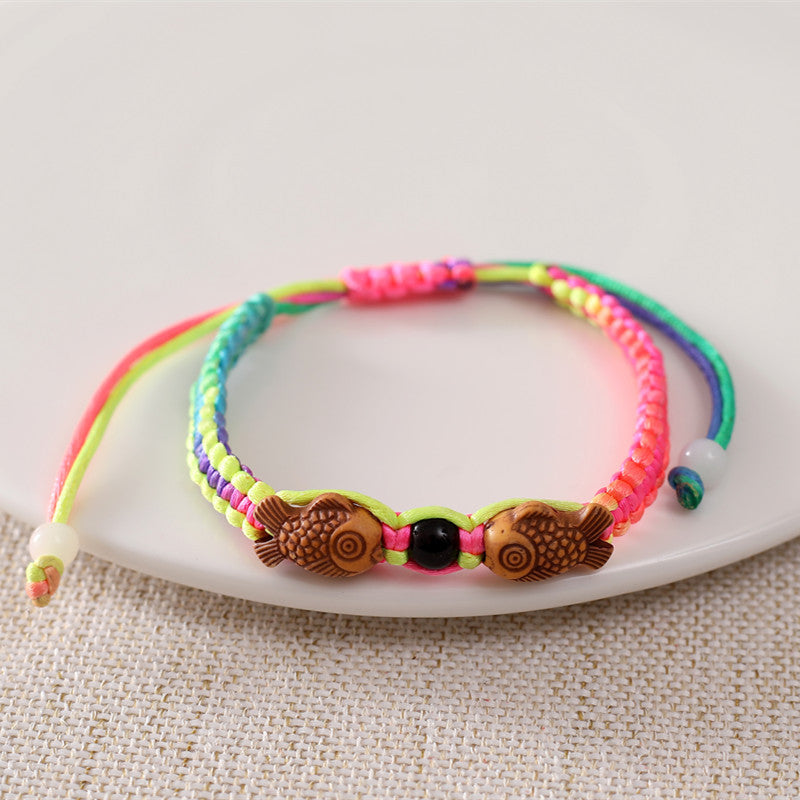 Red Rope Male Female Better Luck Flat Knot Small Bracelets