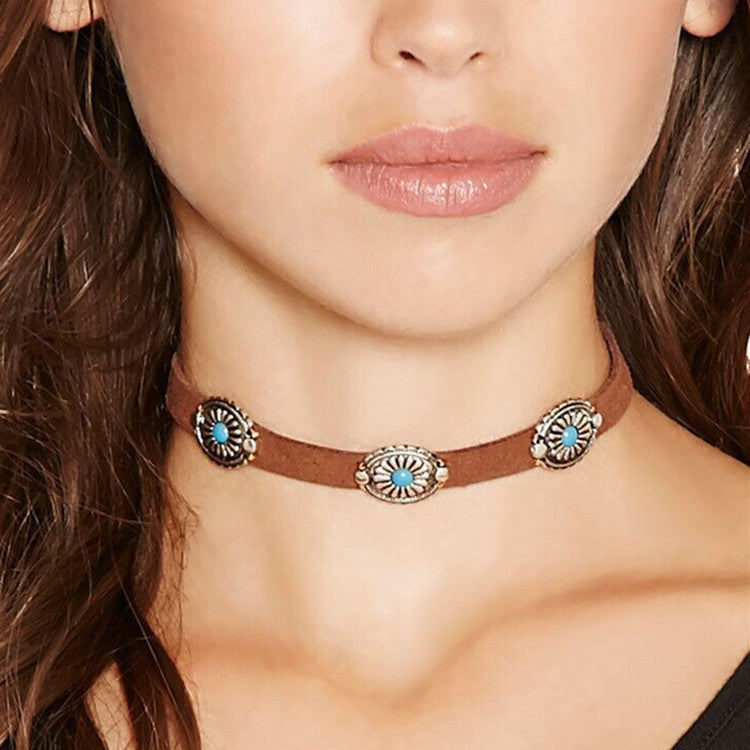 Women's Tophus Bohemian Collar Vintage Geometric Metal Necklaces