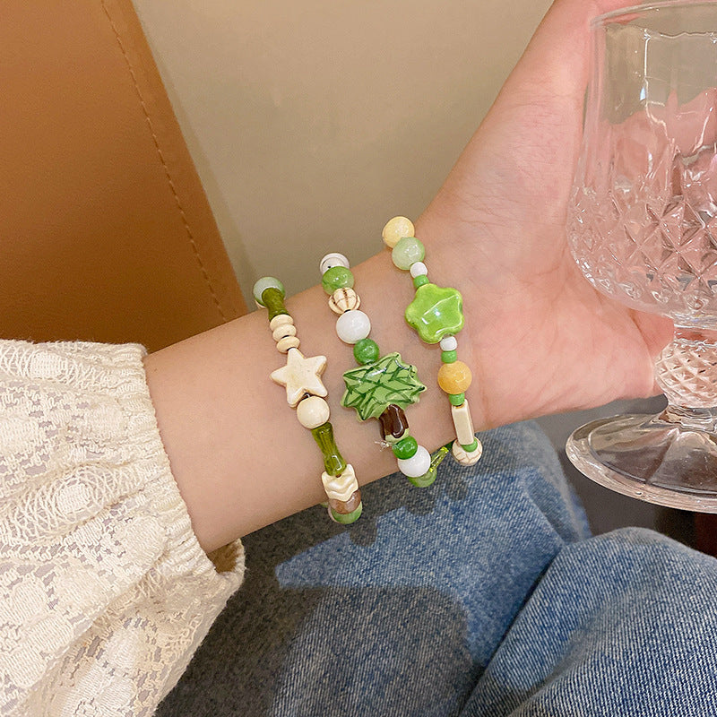 Fresh Green Niche Unique Design High Bracelets