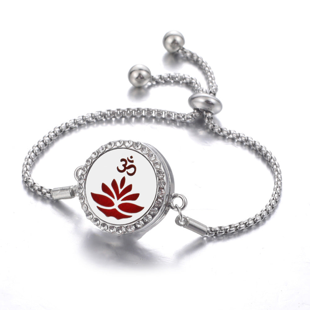 Steel Hollow Oil Lucky Tree Open Box Bracelet