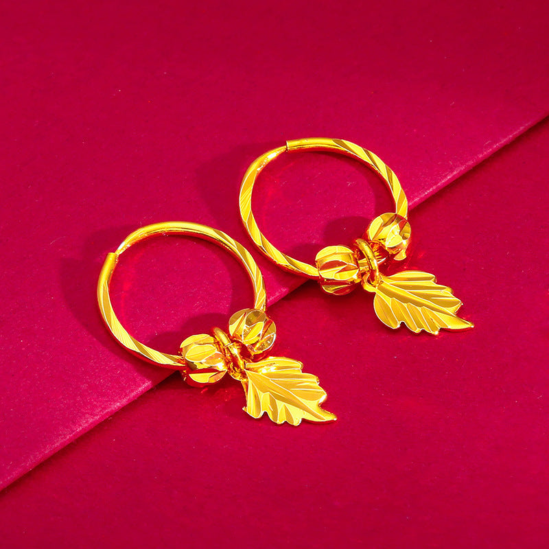 Women's Leaf-shaped Ear Maple Leaf Decorative Design For Rings