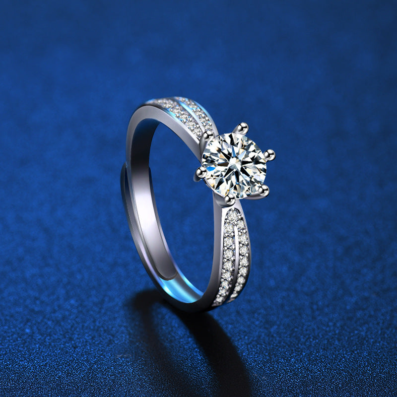 Creative Moissanite Snowflake Wedding Diamond Live Rings