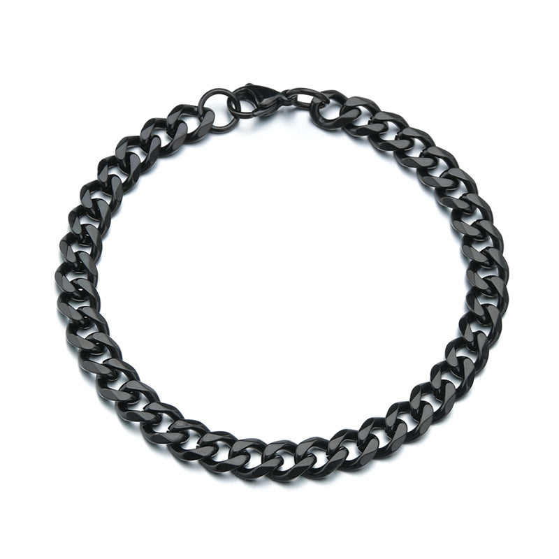 Grinding Six-sided Titanium Steel Personality Cuban Bracelets